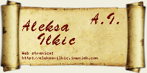 Aleksa Ilkić vizit kartica